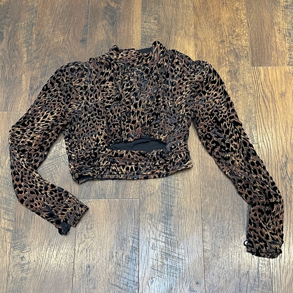 Camila Coelho Kristi Top in Brown Leopard XS